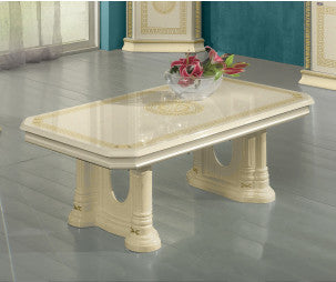 NEW VENUS CLASSIC ITALIAN LOUNG/ DINING ROOM HIGH GLOSS WHITE -SILVER  BEN COMPANY
