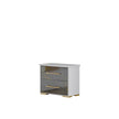 Ben Company Dalia Modern Italian High Gloss Grey-Gold With 4 Doors Wardrobe Bedroom Group