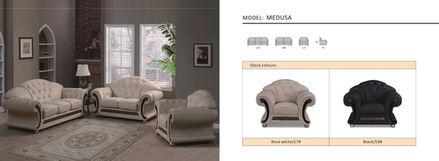 Medusa Italian Leather Sofa Suite