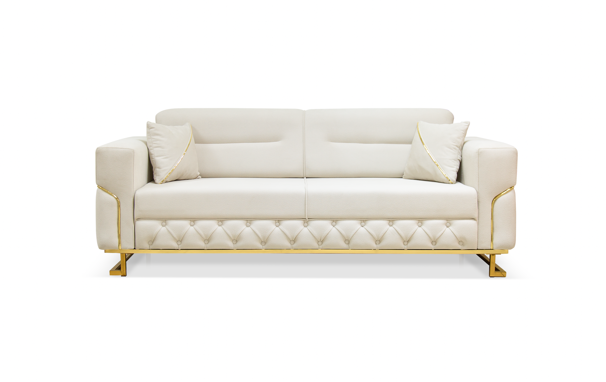 PARMA CHESTERFIELD CREAM-GOLD SOFA SET