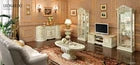 Leonardo Ivory/Gold  Round Extension Dining Set with 4 Chair Camel Group
