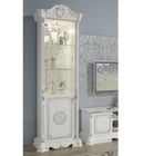 Greta Stunning Italian High Gloss Single Doors Vitrine/Cabinet Beige/Gold