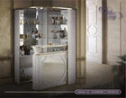 Tiffanie Italian Luxury High Gloss Beige & Gold Corner Bar Unit H2O Design