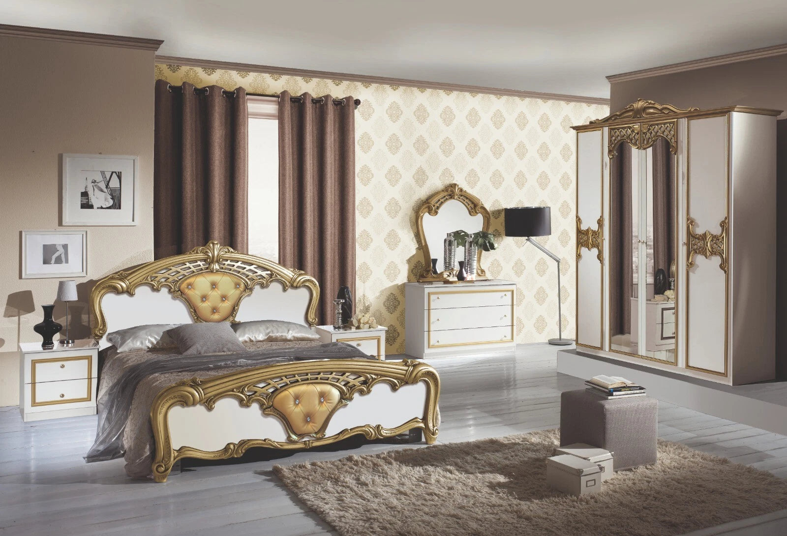 NEW EVA ITALIAN 4 DOORS BEDROOM SET SUMMER OFFER £899 (IN STOCK)