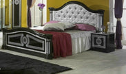 New Serena Leather Headboard Italian Bedroom Set with Dresser+Mirror+2xBedside