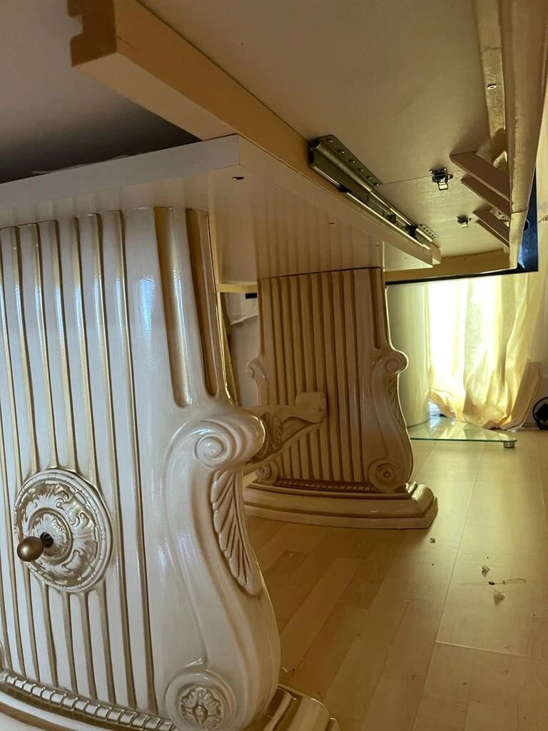 Rosella Italian Large Ext-Dining table with 6 Eco Leather chairs by H2O Design