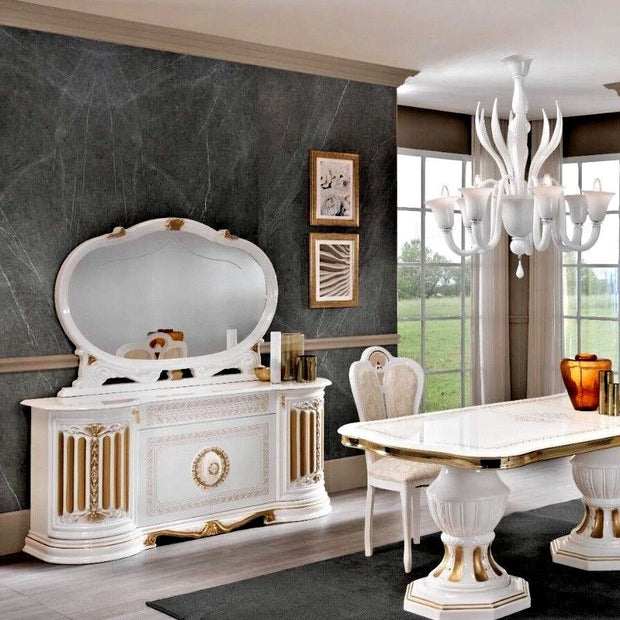 Betty Italian 4 Door Beige, White Or Black Buffet Unit + Large Mirror XMAS OFFER