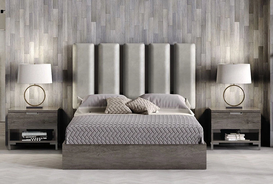 New Divina Canyon Oak Glossy Italian Bedroom 4 Door Wardrobe Set H2O Design