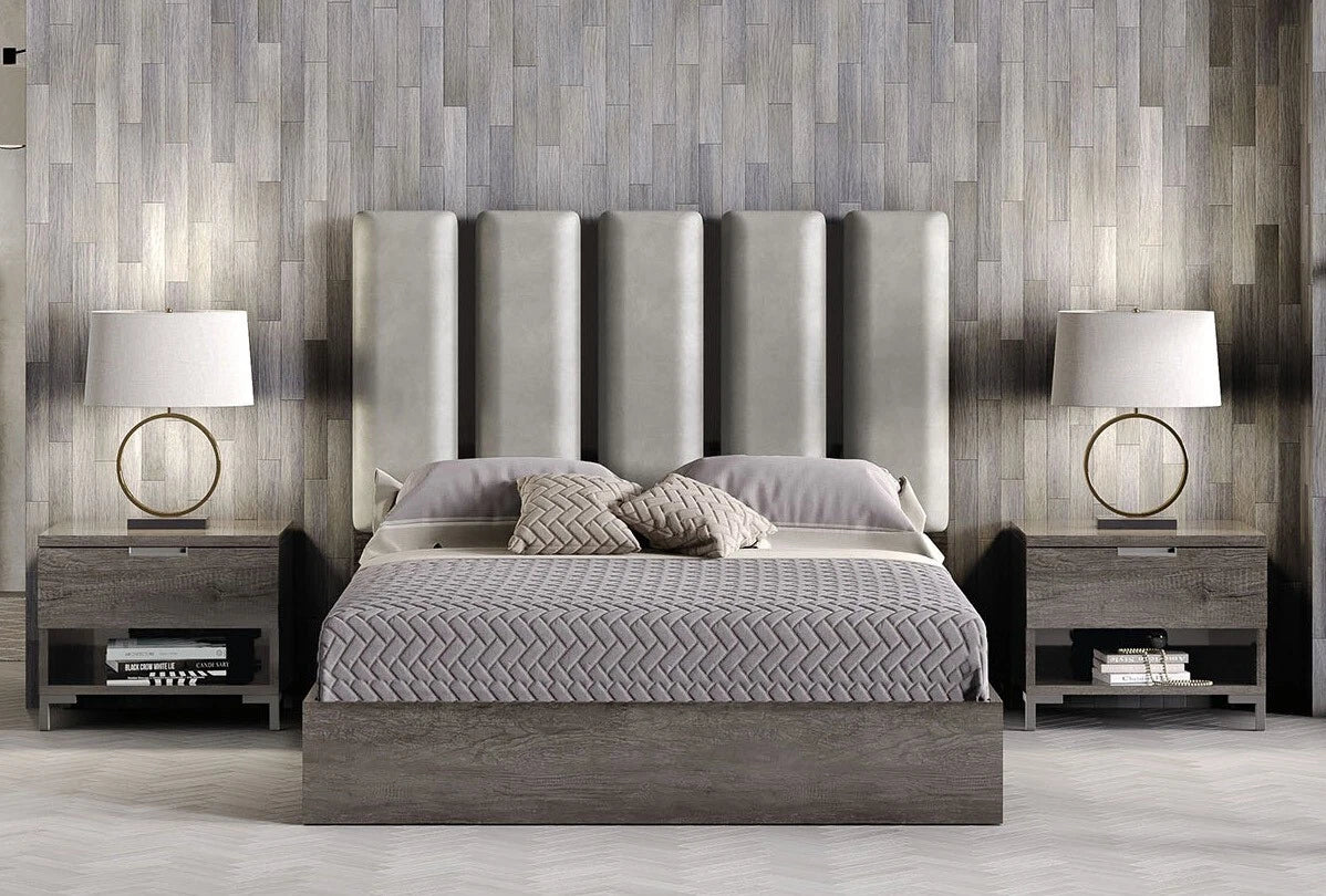 New Divina Canyon Oak Glossy Italian Bedroom 4 Door Wardrobe Set H2O Design