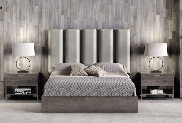 New Divina Canyon Oak Glossy Italian Bedroom 4 Door Wardrobe Set H2O Design