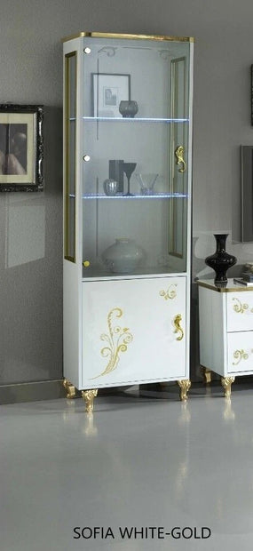 Sofia Italian White/Gold Coffee Table,TV, 1 / 2 Doors Italian Furniture Ben Comp