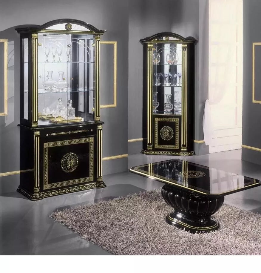 Rosella Italian Beige and Gold Corner Vitrine/Display Cabinet H2O Design £759