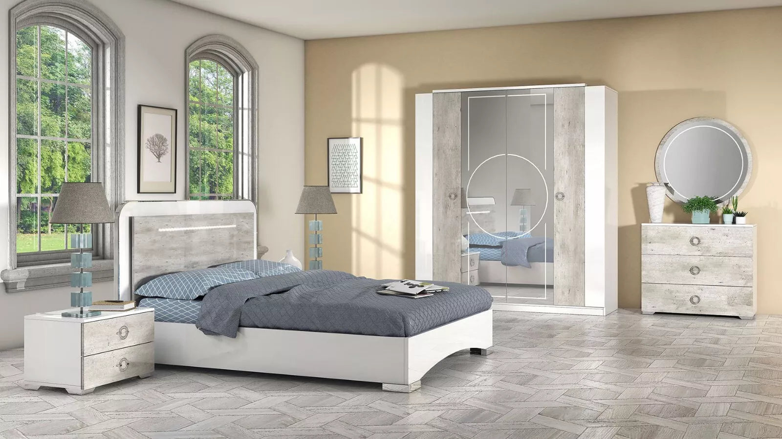 New Luxury Chantal Italian 4 Door Wardrobe Bedroom Set H2O Design Xmas Discount