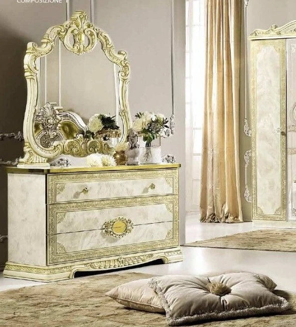 Leonardo Italian Ivory/Gold Bedroom Set or Separatly Items by Camel Group Italy