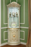 Leonardo IVORY/GOLD High Gloss Finish Italian Corner Cabinet BY CAMLE GROUP