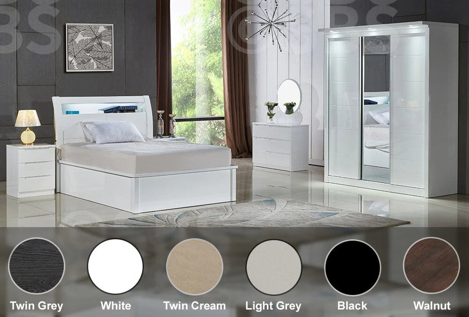 Orginial Rugby High Gloss Strong ottoman Storage Beds & Bedroom Set EASTER OFFER