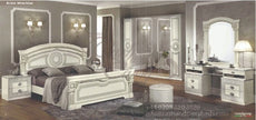 Aida Original High Lacquer Italian 4Doors White-Silver Bedroom Set Camel Group