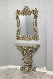 Italian Antique Rococo Style Console Set with Mirror Gold / Silver
