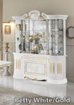 New Betty 2 Doors white/Gold Italian High Gloss Display Cabinet From Ben Company