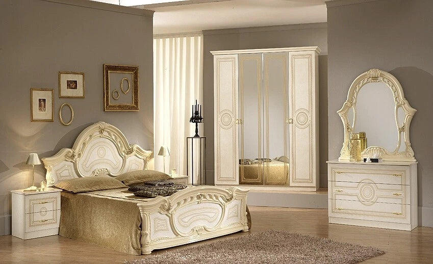 Luxury Sara 4Doors Italian High Gloss Bedroom Set Various colours by Ben Company