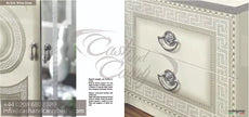 Aida Original High Lacquer Italian 4Doors White-Silver Bedroom Set Camel Group
