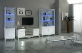 Daniela Italian White/Silver TV Unit Modern Luxury Italian Furniture Ben Company