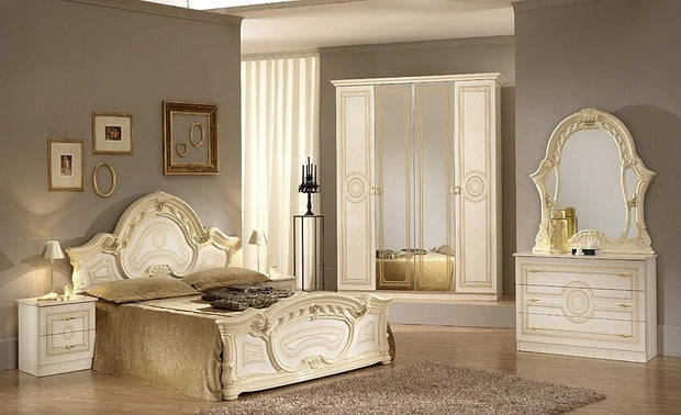 Luxury Sara 4Doors Italian High Gloss Bedroom Set Various colours by Ben Company