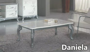 Daniela Italian White/Silver Coffee Table Classic Italian Made Furniture Ben Com