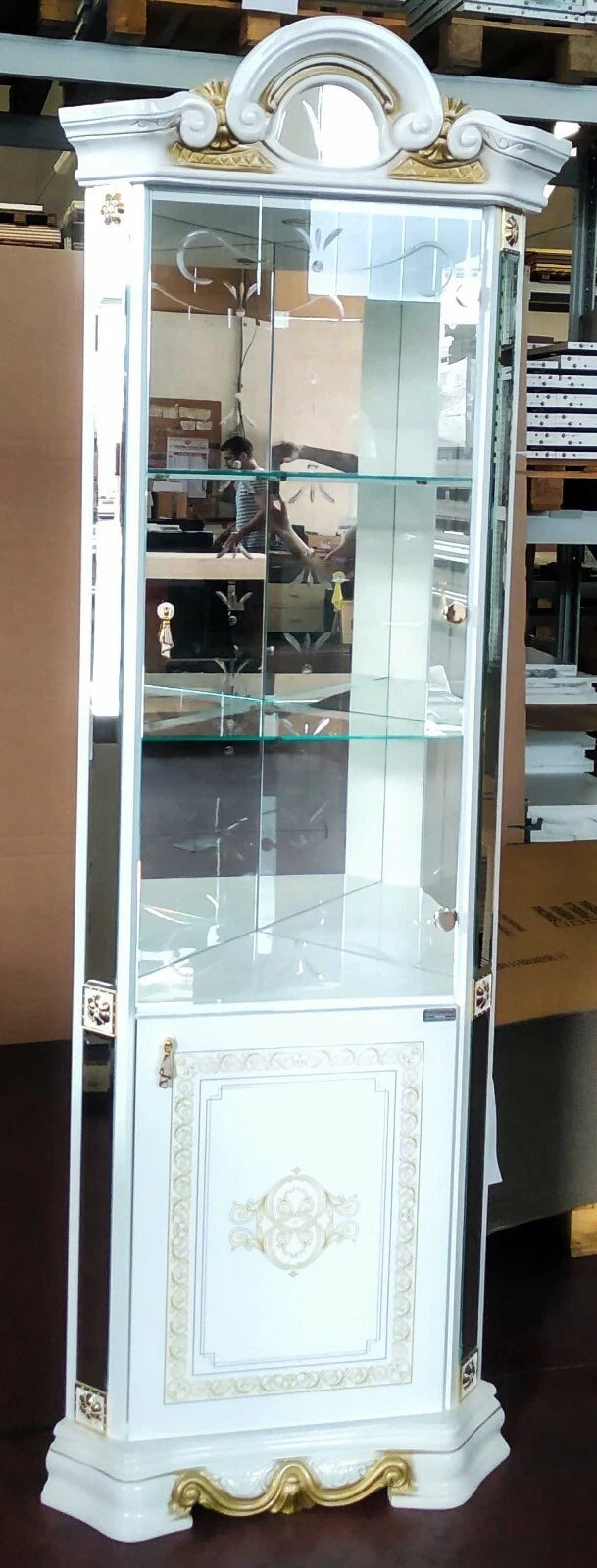 Betty Italian Black-Gold Single/Corner Door Vitrine Luxury Furniture Ben Company