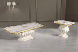 Aurora Versa Design Italian Large Ext-Dining + 6 Chairs Cream by H2O Design