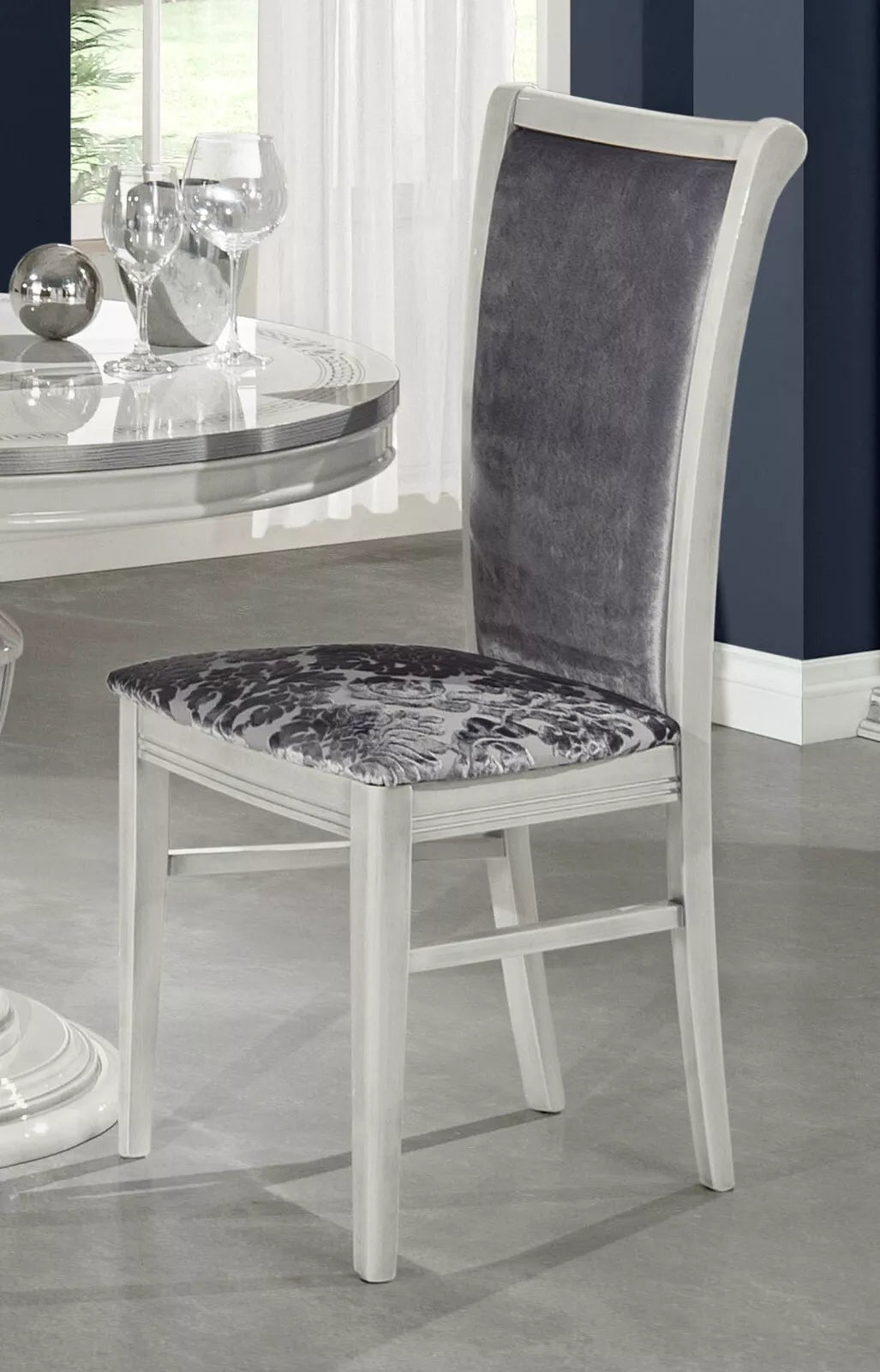 Aurora Versa Design Italian Large Ext-Dining + 6 Chairs Cream by H2O Design