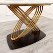 New Orion Gold Luxury Italian 1.8m White Marble Stone Dining Table +6 Chairs Set