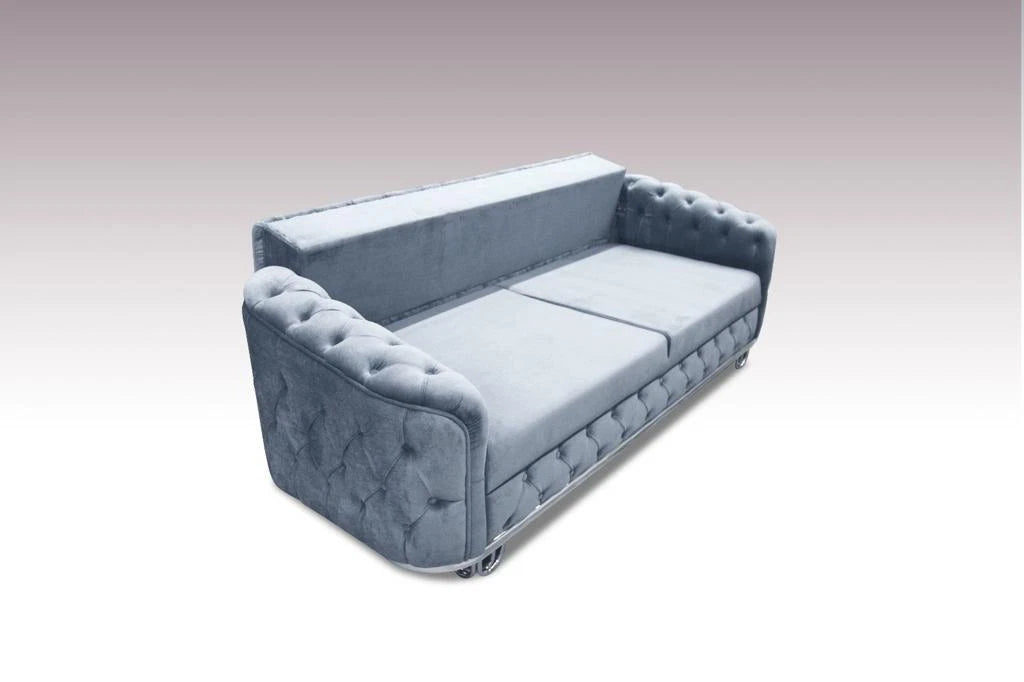 Almira Stunning Chesterfield Plush Velvet Deep Button Design Exclusive Sofa set