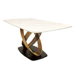 New Orion Gold Luxury Italian 1.8m White Marble Stone Dining Table +6 Chairs Set