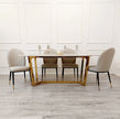 Lucien 1.8 Gold Legs Dining Table with Pandora Gold Sintered Stone Top 2023 NEW