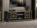 AURORA ITALIAN HIGH GLOSS BEIGE & GOLD LARGE TV UNIT BY H2O CLASSIC DESIGN £679