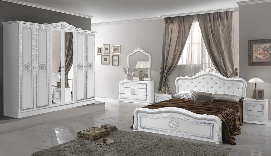 Luisa Walnut Luxury High Gloss Italian 6 Door Bedroom Set Now £1099 (RRP £1599)
