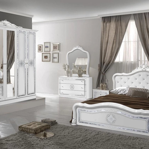 Luisa Walnut Luxury High Gloss Italian 6 Door Bedroom Set Now £1099 (RRP £1599)