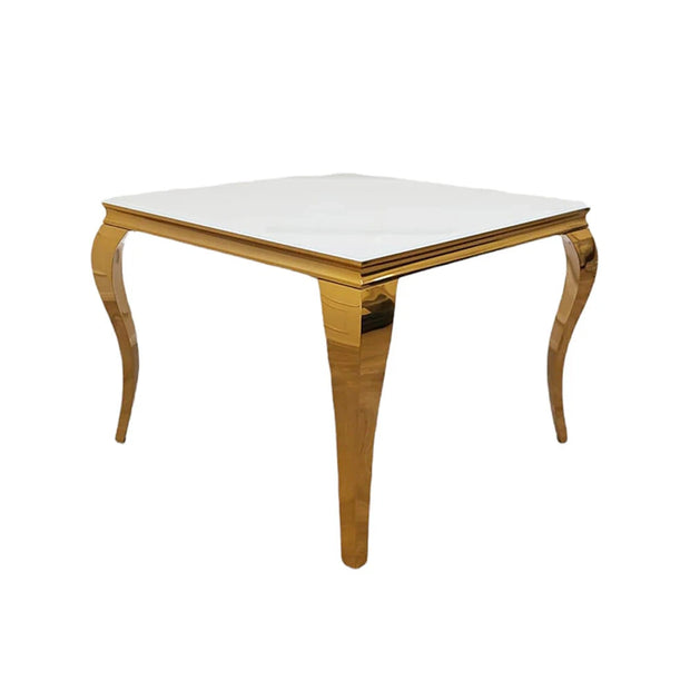 Louis Luxury Italian 1m 1.4m 1.6m 1.8m 2m White Glass Gold Dining Table