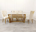 Lucien 1.8 Gold Legs Dining Table with Pandora Gold Sintered Stone Top 2023 NEW