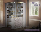 Tiffanie Italian Luxury High Gloss Beige & Gold Mirror Front Corner Bar Unit H2O