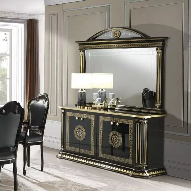 New Design Rosella Italian H-Gloss Black/Gold Buffet Sideboard Unit H2O Design