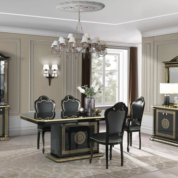 New Design Rosella Italian H-Gloss Black/Gold Buffet Sideboard Unit H2O Design
