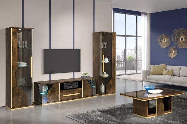New Modern Desire Italian Coffee Table in Bronze & Gold Finish H2O Design