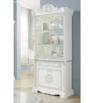 Greta Luxury Italian 4 Door Sideboard/Buffet with diamanté insert White/Silver