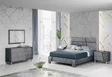 H2O Dora-Resina Italian Bedroom Set with 4 Door Wardrobe in Twin Grey Colour