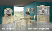 NEW VENUS ITALIAN BEIGE/GOLD ITALIAN HIGH GLOSS 2 DOOR DISPLAY CABINET BEN COMPANY
