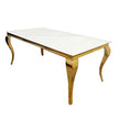 Louis Luxury Italian 1m 1.4m 1.6m 1.8m 2m White Glass Gold Dining Table