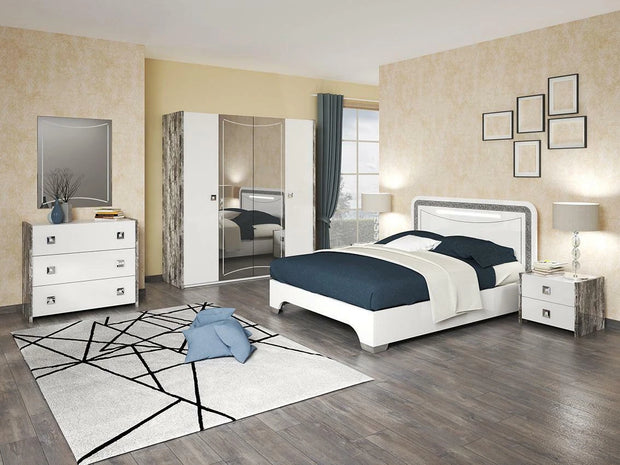 Diletta High Glossy 4 Doors Italian Bedroom Set (From SanMartino Mobili Italia)