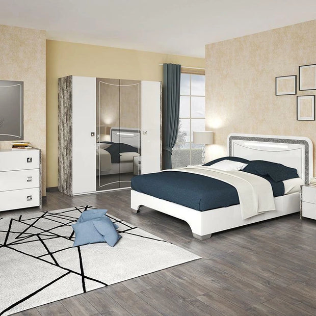Diletta High Glossy 4 Doors Italian Bedroom Set (From SanMartino Mobili Italia)
